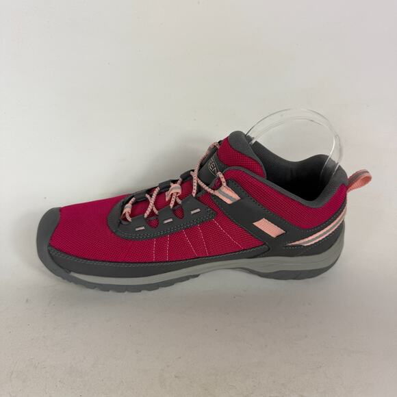 KEEN Targhee Sport Vented Hiking Shoe Kid's 7 Red Gray Mesh Lace-Up Outdoor - Picture 6 of 10